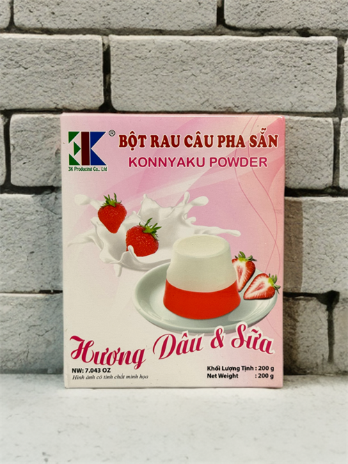Желейный набор для создания желе со вкусом клубники BỘT RAU CÂU PHA SẴN KONNYAKU POWDER 200 гр 5533