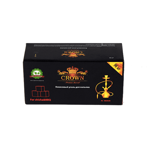 Кокосовый уголь для кальяна Crown, 96 кубиков, 22мм 2714