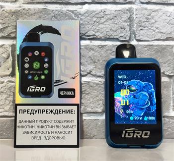 Igro 40000 - 40000 затяжек с сенсорным экраном, возможностью принимать звонки, соцсетями, музыкой 5344