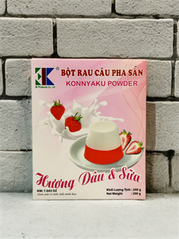 Желейный набор для создания желе со вкусом клубники BỘT RAU CÂU PHA SẴN KONNYAKU POWDER 200 гр 5533
